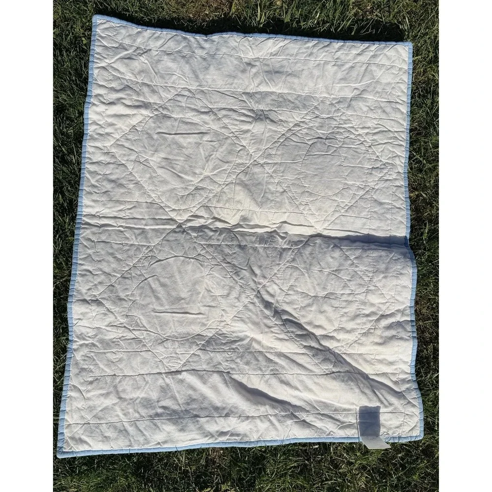 Vintage Baby Quilt Animal Patchwork Elephant Lion Pastel‎ Crib Blanket